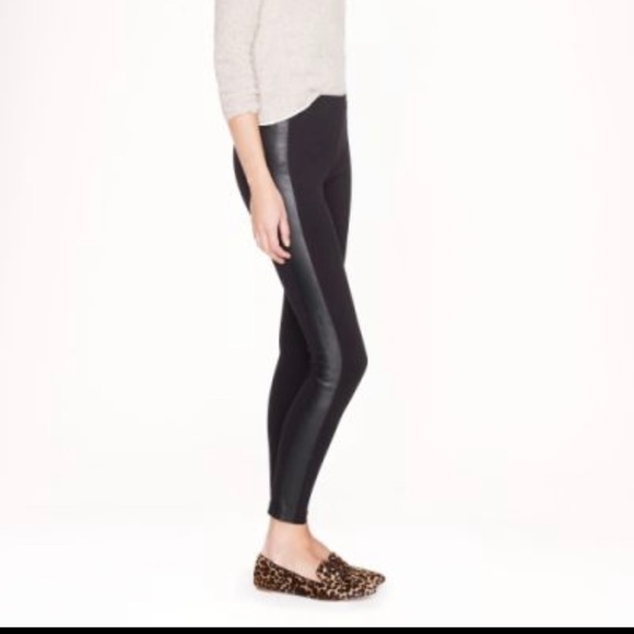 J Crew Pixie Pants with Leather Tuxedo Strip